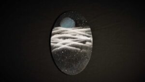 Blue Moon Spray Paint Art